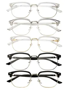 Classic Fashion Eyebrow Frame Set, Casual Business Unisex Non-Prescription Flat Glasses, All Seasons