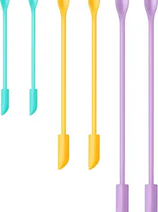 Makeup Spatula 6Pcs, Silicone Spatula Set Mini Small Spatula for food Bottle Beauty Spatula Tiny Lotion Jar Scraper to Get Last of Makeup Out（Multicolor)