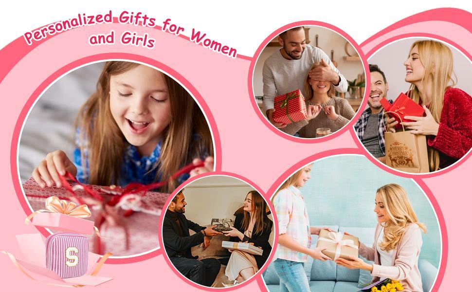 Easter Basket Gifts for Kids Teen Girls Women | Initial Makeup Bag | Cosmetic Bag Travel Bags | 11 12 13 14 15 16 Years Old Girl Gift Teacher Gift Teen Girl Gifts Trendy Stuff