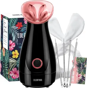 Facial Steamer Nano Ionic Hot Mist Face Steamer Home Sauna SPA Face Humidifier Atomizer for Women Men Moisturizing Unclogs Pores Spa Quality-Contain a headband, 4 blackhead acne needle beauty device