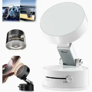 Vacuum magnetic suction cup folding and rotating bracket double-sided suction cup universal vacuum rotating bracket mobile phone bracket Car Phone Holder black, white, pink three colors Cell Phone Mount Car Accessory