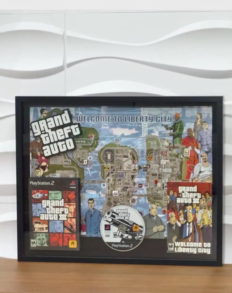 GTA: Vice City PS2 Poster – 2D Print Wall Art – Retro PlayStation Video Game – Gift for Boyfriend or Husband – Man Cave & Game Room Decor