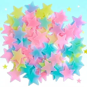 2pcs random color Glow in the Dark Star Stickers, Self-Adhesive 3cm/1.18 Inch Fluorescent Decals