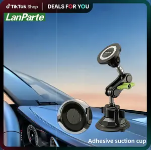 Lanparte epoxy resin suction cup,Car Phone mount, Ultra Stable Car Phone Holder, 360° Adjustable Military-Grade Car Mount, Heavy-Duty Anti-Shake Phone Mount for Car, Truck, Semi & Rideshare Drivers, Universal Strong Suction Dashboard & Windshield Mount