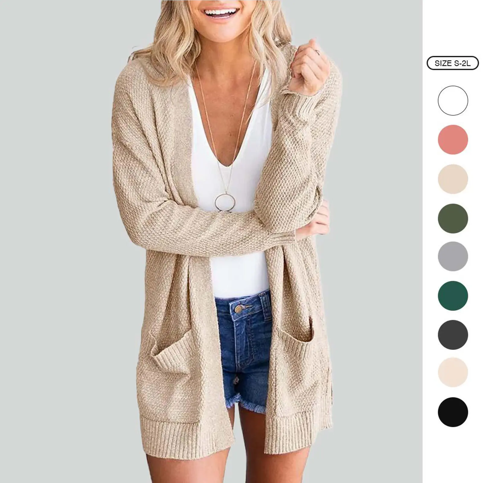Imily Bela Women's Cardigan Sweaters Open Front Lightweight Long Sweater with Pockets