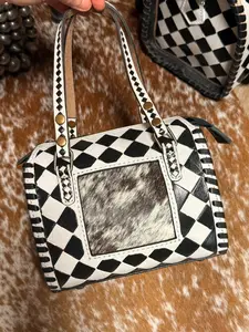 Checkered & Cowhide Lizzie Speedy Crossbody