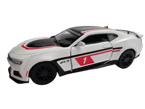 KINSMART 2017 Chevrolet Camaro ZL1 1:38 Scale Die-Cast Model Car with Openable Doors and Pull-Back Action White Die-Cast Metal Collectible