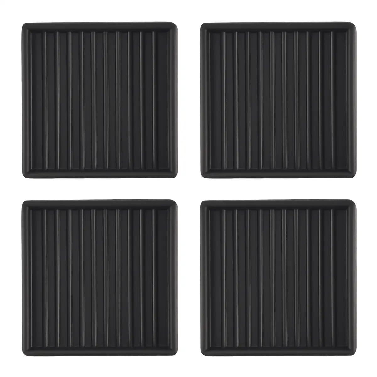 4Pcs Rubber Anti-Slipping Furniture Protector Pads - 2x2in Square Caster Cups, Home Accessory Leg Coasters for Heaviest Furniture, Couch Chair Stoppers
