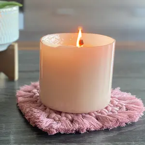 Macrame Heart Coaster, Coffee table decor, Valentines Day gift, Boho Coaster, Mug rugs