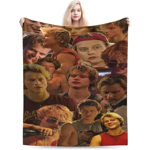 Ultra-Soft JJs Micro Maybanks Fleece Blanket Air Conditioning Blanket Warm Throw Blanket Towel Novel Throws Blankets Nap Blankets for All Season Bed Sofa Home Decor 40 "x 30" Black