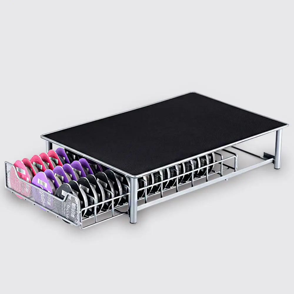 Simplykleen Stainless Steel Coffee Pod Holder with Sliding Drawer, Coffee Capsule Organizer Fits 60 Nespresso OriginalLine Pods, Space-Saving Coffee Maker Stand for Countertop