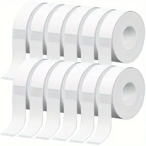 Label Strips, 12 Rolls Label Printing Sticker, Laminating Label Paper Replacement, Adhesive Tabs, Compatible with D30/p15/hp4 Portable Label Printer, Sticky Label, Self Adhesive Label