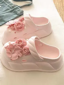 2026 New Vintage Soft Style Open-Toe Holey Shoes for Women, Eva Outdoor Casual Comfortable Beach Sandals, Thick Sole Height-Boosting Flip Flops, Boho Style Slides, Flip Flop Slippers