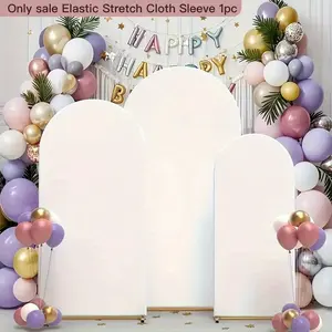 Multi Size White Arch Frame Cover Elastic Stretch Cloth Sleeve for Half Circle Party Background Banner Decor, Wedding Arch Cover
