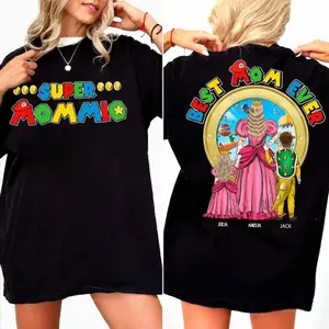 Best Mom Ever Shirt, Super Mommio Personalized Gift for Moms, Gamer Mom Shirt, Mother's Day Custom Gift