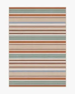 Tropez Stripe Red Multicolour Flatwoven Rug
