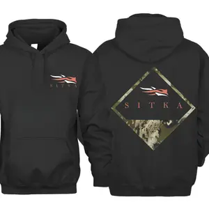 Sitka Gear Logo Hoodie, Hunting Camo Sweatshirt, Outdoor Performance Pullover For Men, Duck Deer Hunter Gift