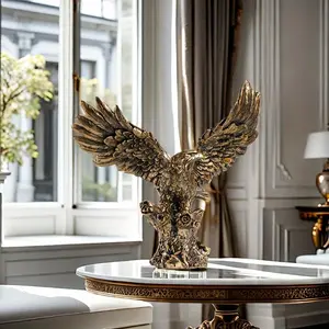 Eagle Design Resin Statue, Wealth Symbol Home Decor Ornament, Handcrafted Eagle Statue for Living Room Office Tv Cabinet, Western Figurine