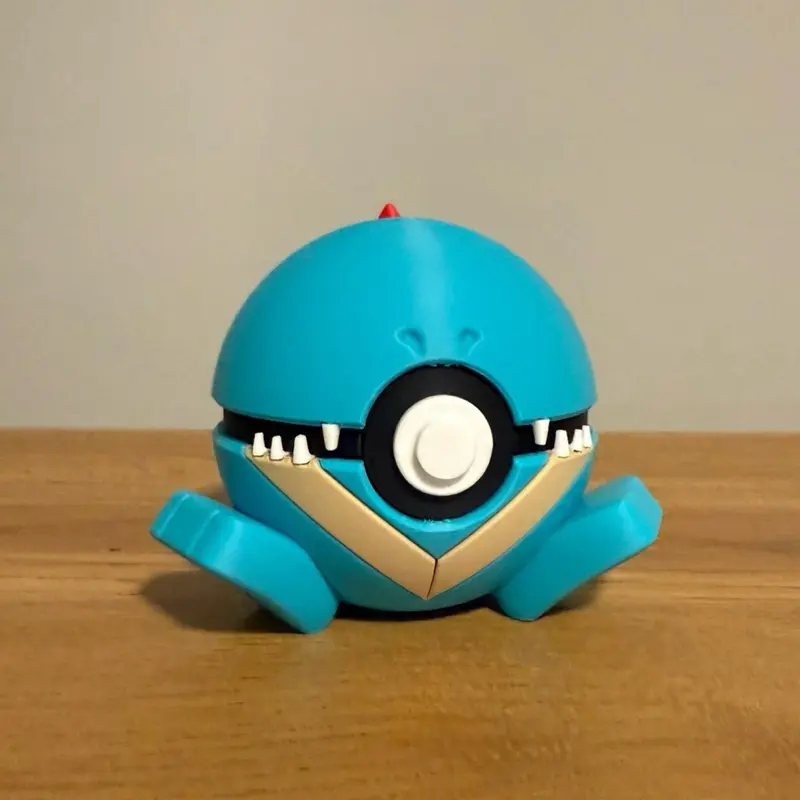 #0158 Totodile Ball - Made to Order, High-Quality PLA, 3D Printed Pokeball Figure Decorative Collector
