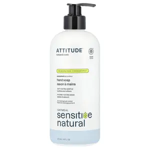 ATTITUDE Oatmeal Sensitive Natural, Hand Soap, Unscented, 16 fl oz (473 ml)