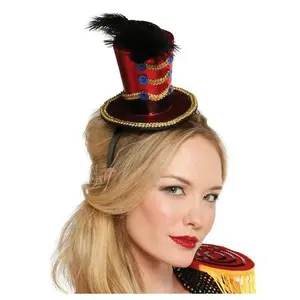 Ringmaster Mini Top Hat - Headband - Circus - Costume Accessory - Adult Teen