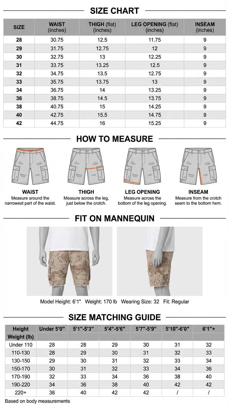 mnml Distressed Cargo Shorts