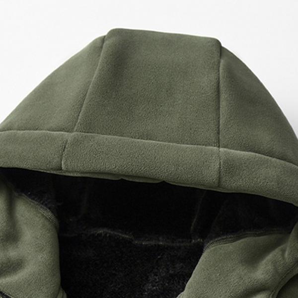 Men's Winter Fleece-Lined Hooded Jacket – Full Zip Design, Stylish & Functional, Perfect for Casual Outings & Hikes
