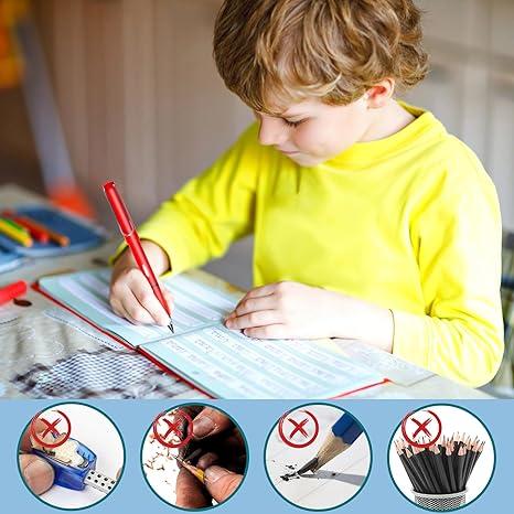 12Pack Forever Pencils for student Writing, Infinity Pencil Cute Inkless Everlasting Pencil with Eraser for Sketching (Black)