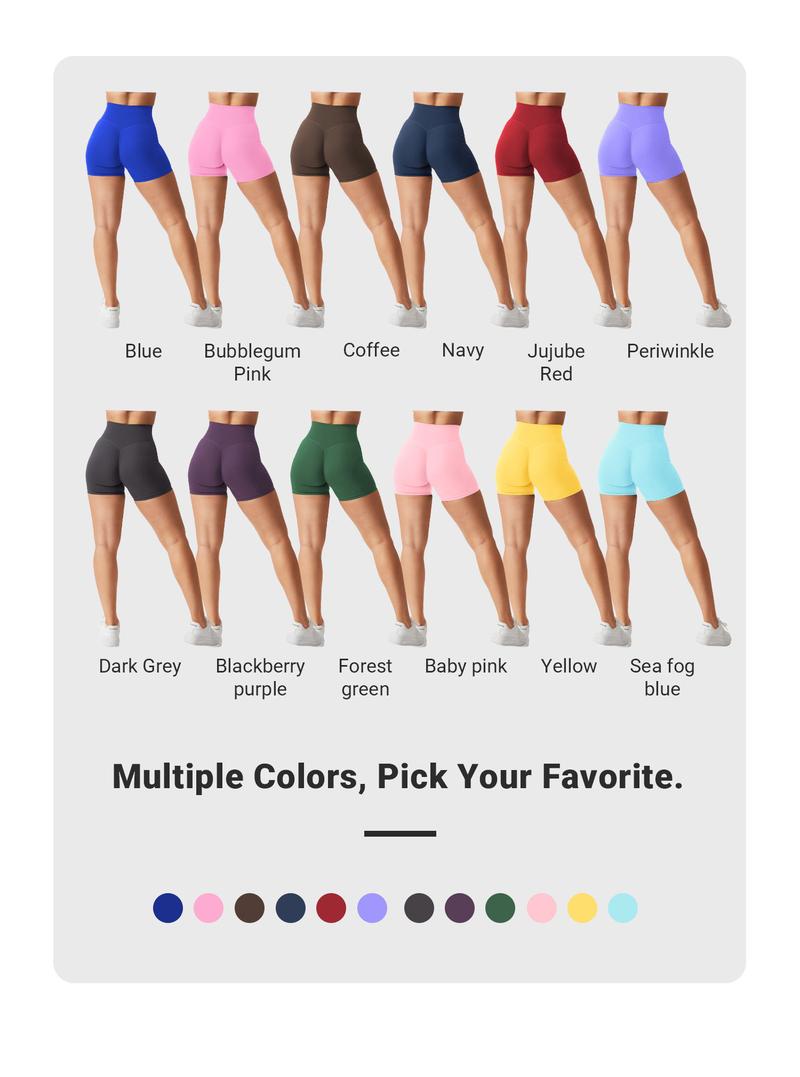 YEOREO Women's Biker Shorts 2.5" /4.5" No Front Seam Elysina High Waist Hidden Scrunch Workout Gym Yoga Running Shorts