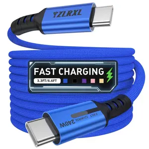 240w Super Fast Charging High-Speed Data Transfer, Type C to Type C Durable Cable, Compatible with Samsung iPhone Macbook iPad Xiaomi