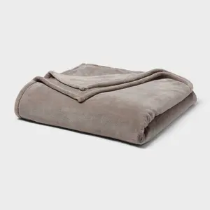 Full/Queen Ultra Plush Blanket Gray - Threshold
