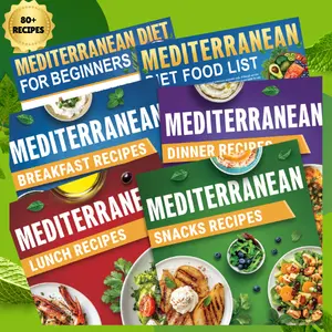 [Gift] Mediterranean Diet for Beginners & Seniors, Simple–Convenient–Smart–Easy to Use, 28-Day Meal Plan Chart, Mediterranean Diet Food List, 80 Heart Healthy Recipes, Blue Zone & Low Cholesterol Food