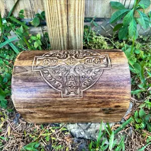 Celtic Cross Wooden Handcrafted Chest Box