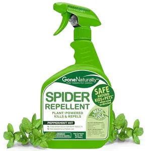 GoneNaturally Spider Repellent – Natural Peppermint Oil Spider Spray for Indoor & Outdoor Use – Spider Killer & Repellent for Home – Safe for Kids & Pets Pest Control Solution (16oz)