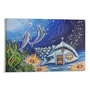 Abigail White Poster Songs All Around, Conch Shell House - Key West, Florida Canvas Poster Canvas Wall Art For Bedroom Decor Bar Office Room Decor Gift