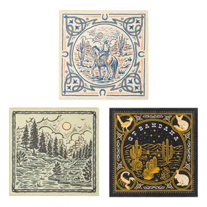 GT BANDANA 22"x22" Multi-Purpose Bandana 100% Cotton Headband, Scarf, Neckerchief for Men & Women(3-Pack)