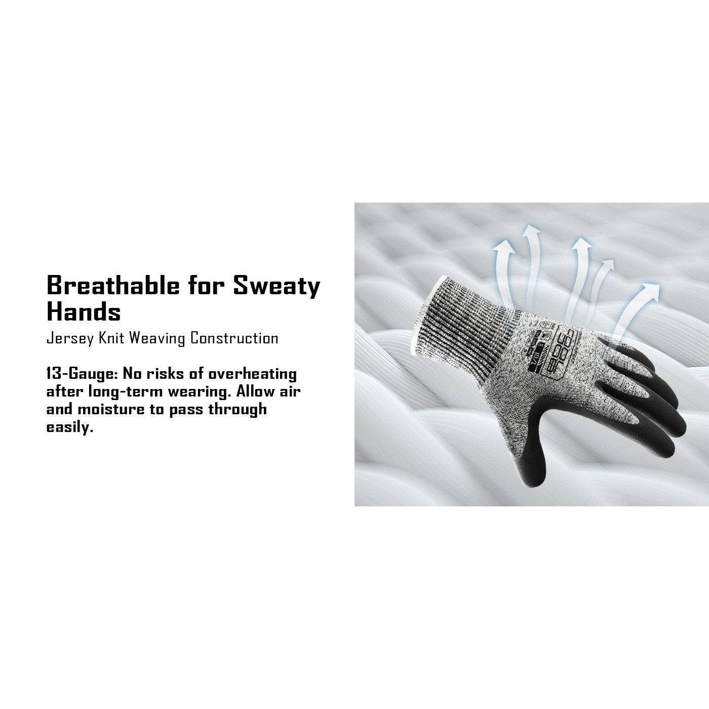 COOLJOB A3 Cut Resistant Safety Work Gloves, Touchscreen, Fishing Gloves(Black)