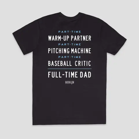 Menswear Men's Round Neck Short-Sleeve Soft Top, Full-Time Dad Themed Casual Black T-Shirt