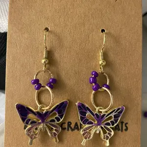 Butterfly drop earrings