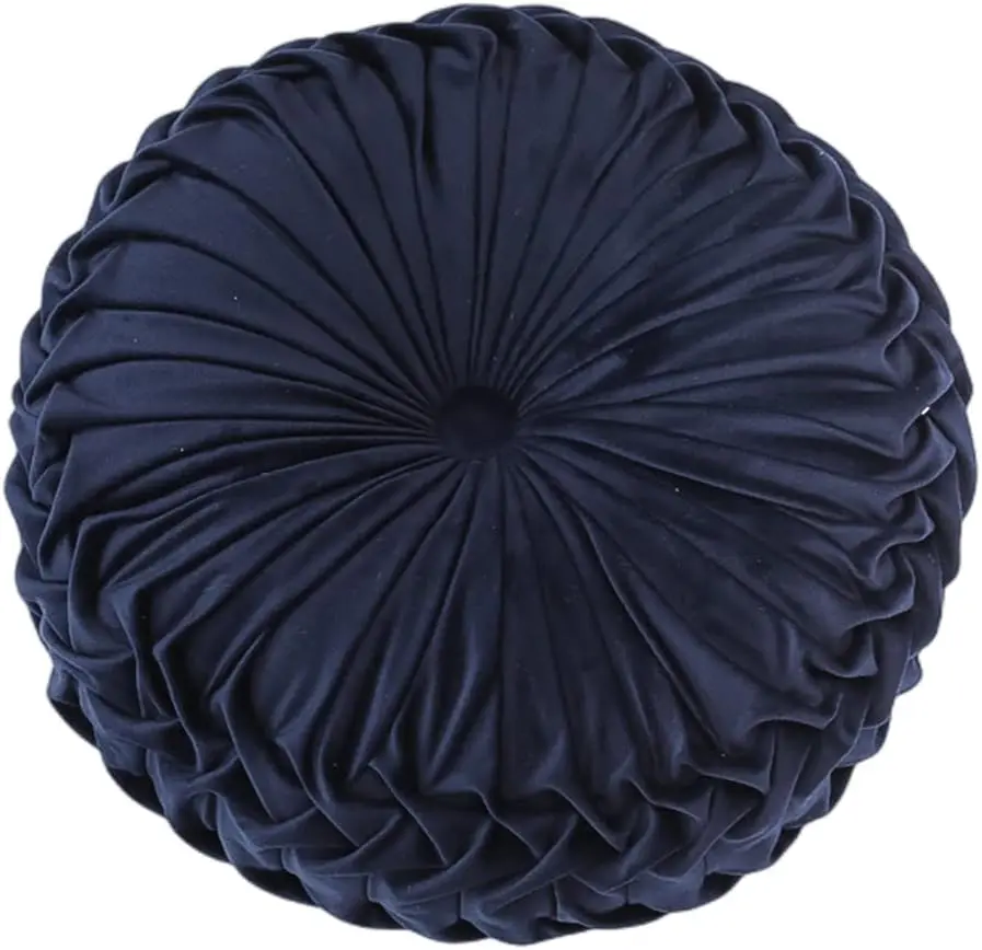 Round  Pillow, Sofa Bed Bedroom Decorative Throw Pillow (38cm, Navy Blue)