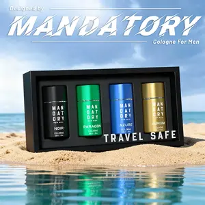 4-Piece Set,MANDATORY Men's Eau De Toilette Fragrance,Cologne For Men,Travel Size Perfume,Long-Lasting,4 Different Scents,Perfect For Dating,Daily Life,Parties,Gift Giving,0.8 fl oz/25 ml Each Bottle