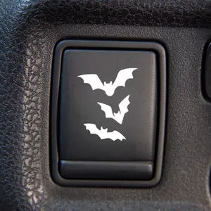 Spooky Bat Car Button Decals, Car Interior Vinyl Decals