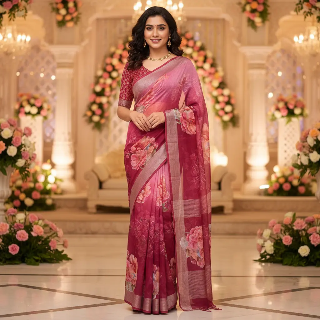 Floral lightweight sarees Floral lightweight sarees