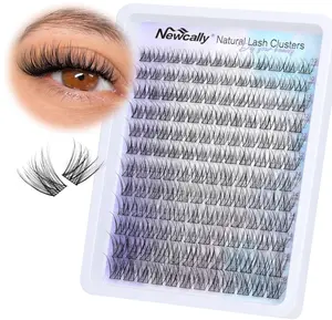 Natural Lash Clusters Wispy Eyelash Clusters C-curly DIY Lash Extension 10-16MM Cluster Eyelash Extension Individual Lashes Thin Lash Band by Newcally