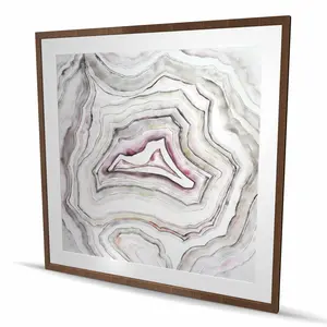 212 MAIN 48x48 in. Wood Geode Framed Matted Print Wall Art - Artistic Nature Photo, Cozy Hygge Aesthetic Bedroom Home Decor Decoration