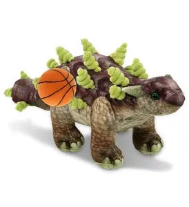 WILD COLLECTION PLUSH - ANKYLOSAURUS DINOSAUR 18" WITH BASKETBALL PLUSH