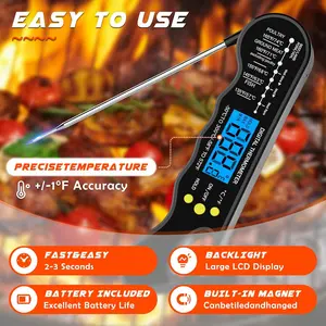 Digital Meat Thermometer – Instant Read Food Thermometer for Cooking and Grilling – Kitchen Birthday Gift for Men, Him, Dad, Husband,