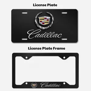 Cadillac License Plate And Plate Frame, Car Decor, Car Accessories