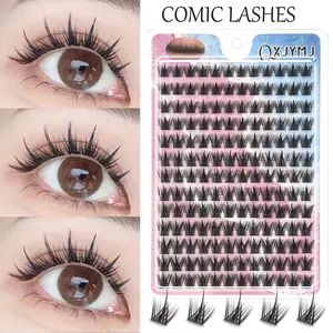 13-Row Natural Look Comic Lashes, Multi-Layer Thick False Eyelashes, Reusable Soft 3D Full Strip Lashes for Daily Makeup, Beginner-Friendly