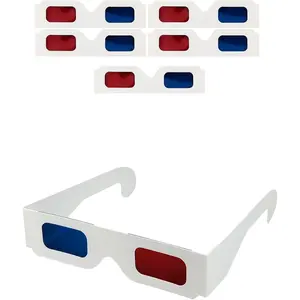 Paper Glasses for Movies and TV - Blue and Red Anaglyph Cardboard Glasses for Films